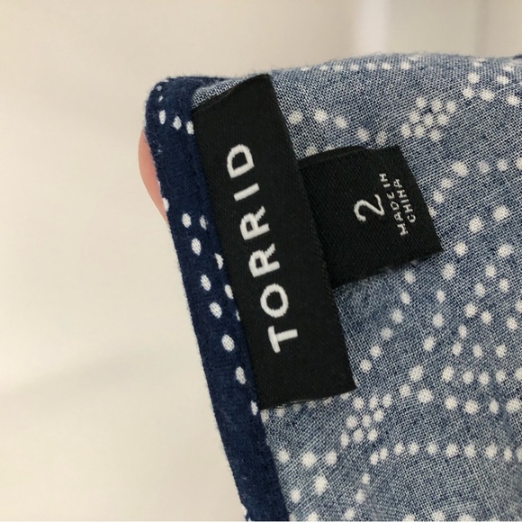 torrid 2X open back challis skater dress plus size Nagy blue 10839046 0685 - Picture 13 of 14